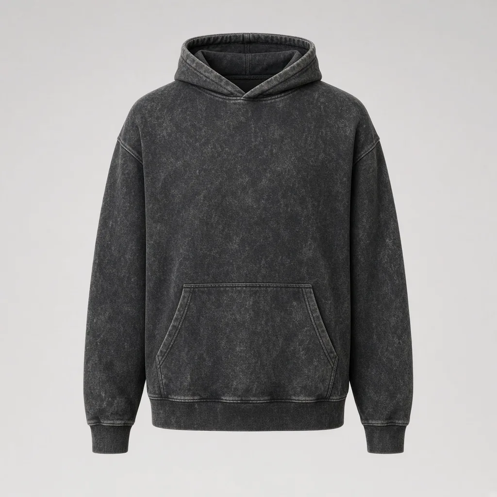 Acid-Wash- und stückgefärbter Vintage-Hoodie