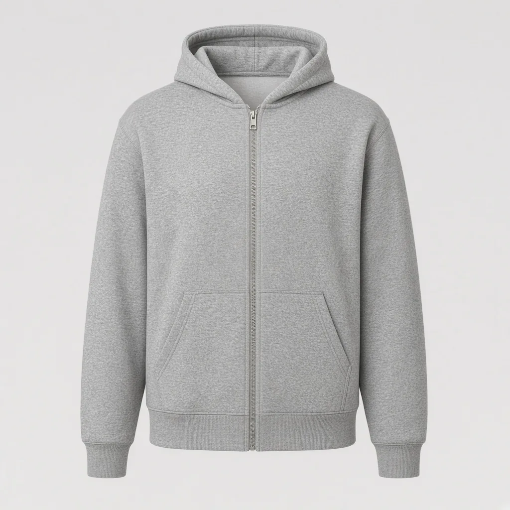 Fleece-Hoodie mit durchgehendem Reißverschluss