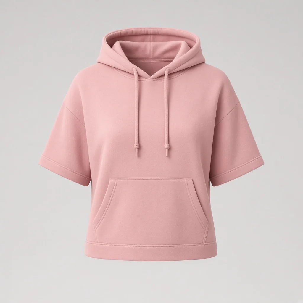 Cropped Kurzarm-Hoodie für Damen